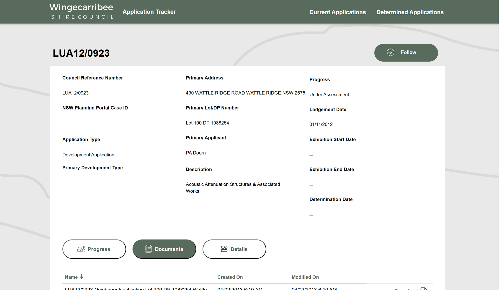Application Tracker - Application Details View